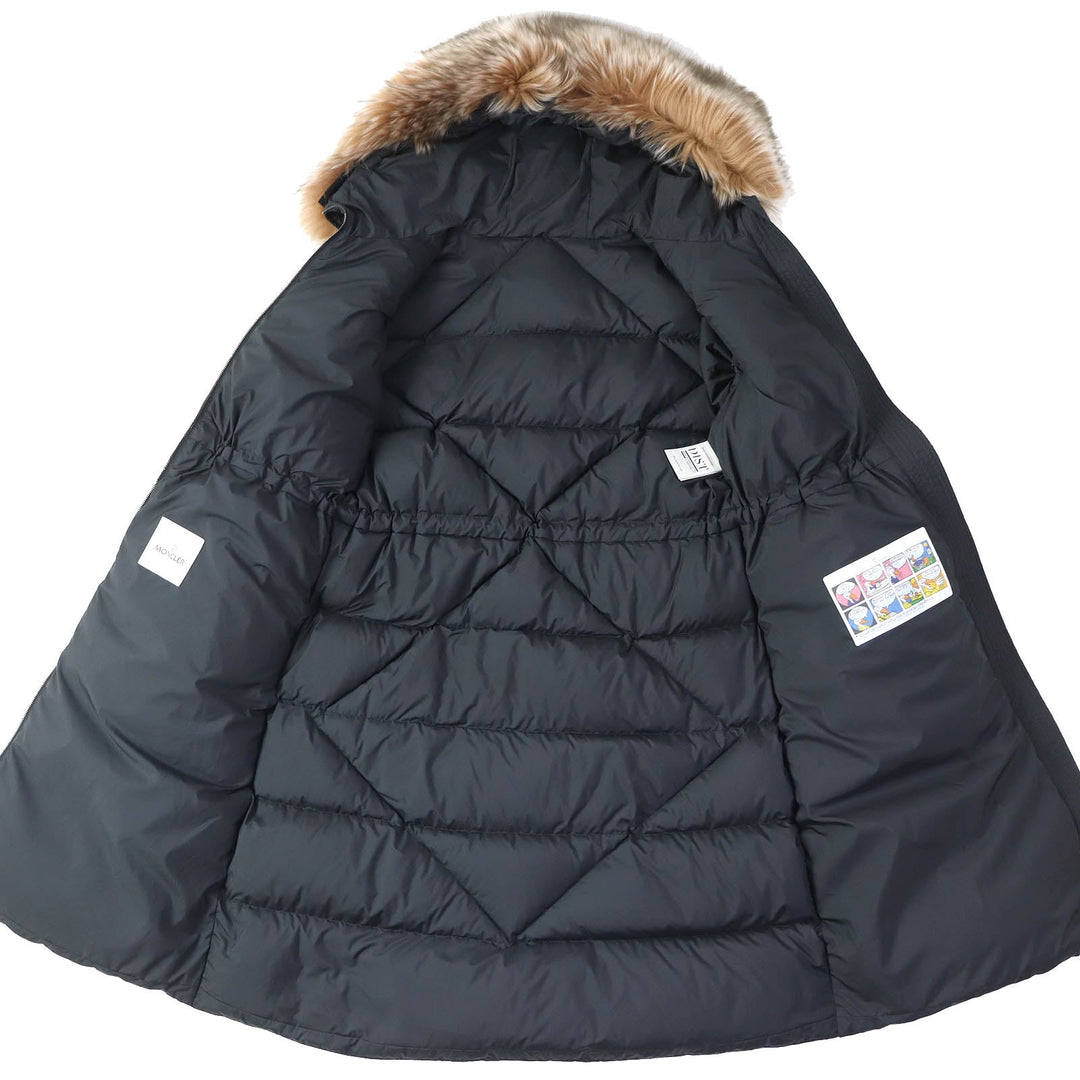 MONCLER down coat Outer: 100% polyester, Lining: 100% polyester, Filling: 90% down, Filling: 10% feather, Fur: lamb fur black BUSARD Women 4 Used Authentic