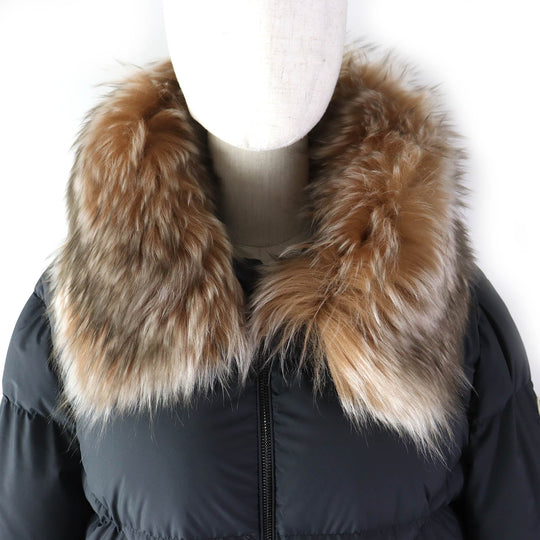 MONCLER down coat Outer: 100% polyester, Lining: 100% polyester, Filling: 90% down, Filling: 10% feather, Fur: lamb fur black BUSARD Women 4 Used Authentic
