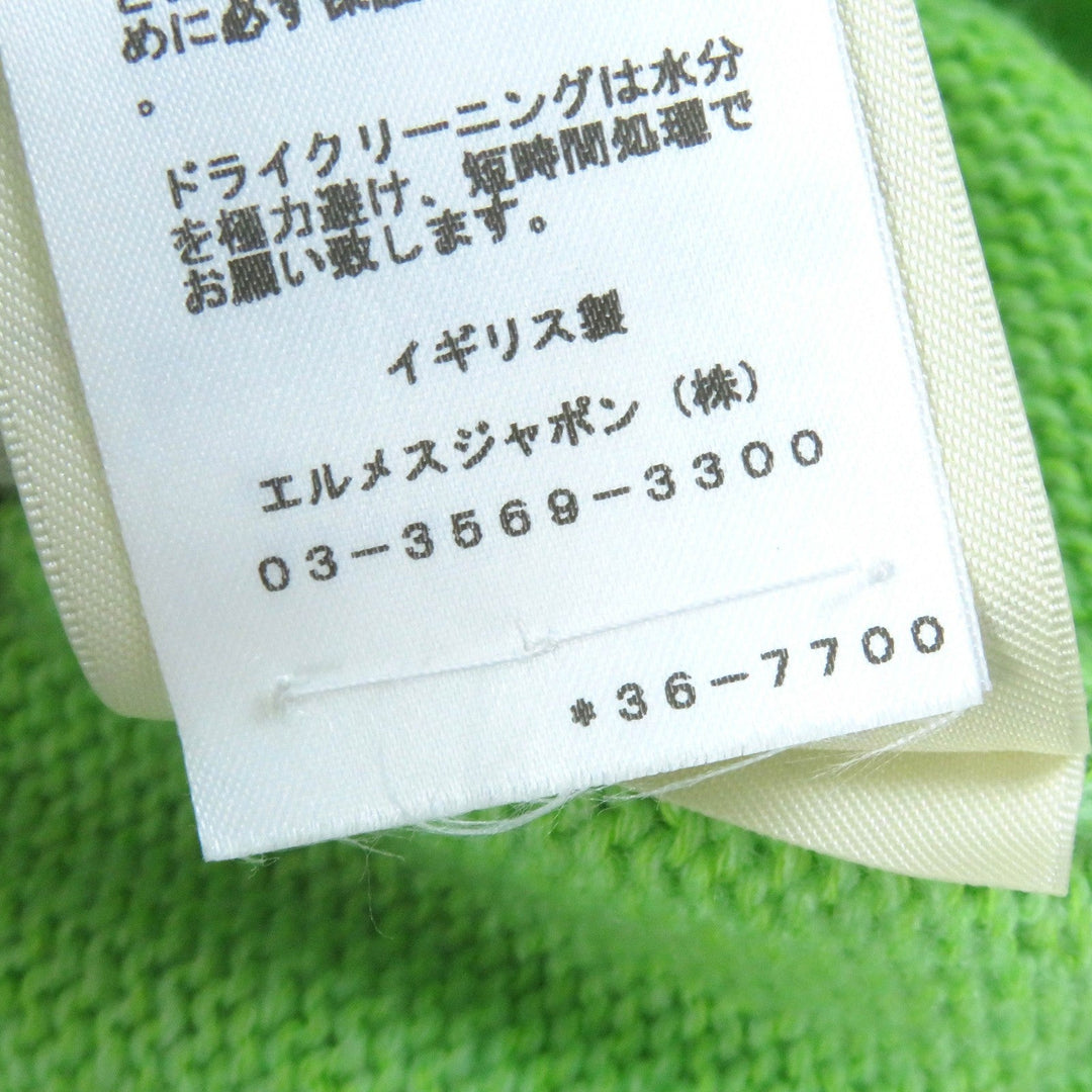HERMES knit Main: 64% cashmere, Main: 36% cotton green Women 36 Used Authentic