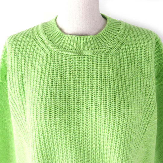 HERMES knit Main: 64% cashmere, Main: 36% cotton green Women 36 Used Authentic