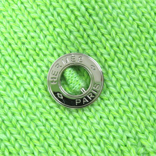 HERMES knit Main: 64% cashmere, Main: 36% cotton green Women 36 Used Authentic