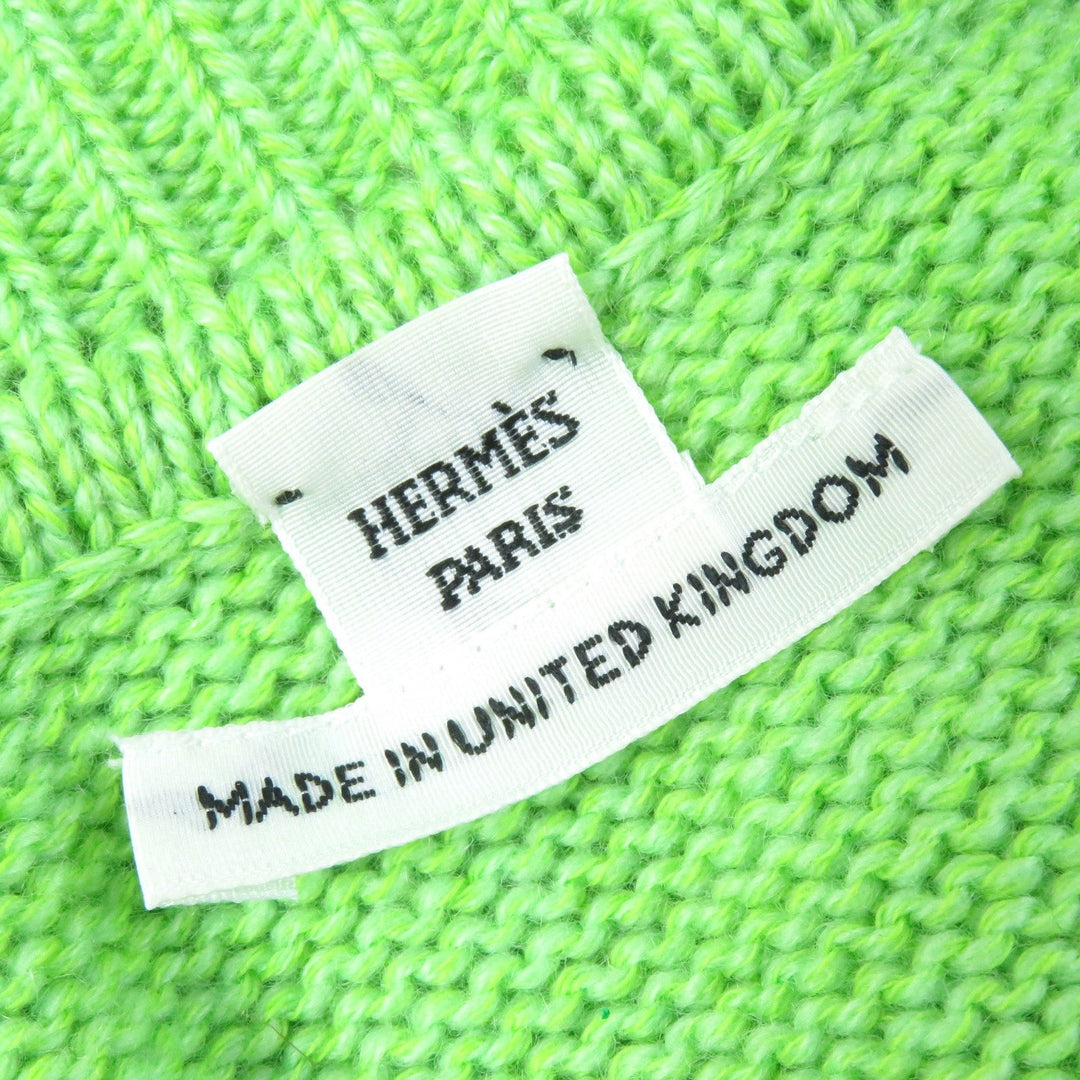 HERMES knit Main: 64% cashmere, Main: 36% cotton green Women 36 Used Authentic