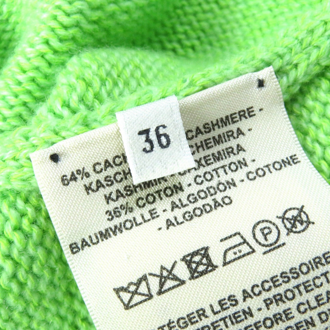 HERMES knit Main: 64% cashmere, Main: 36% cotton green Women 36 Used Authentic