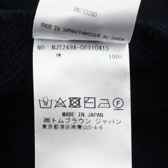 THOM BROWNE setup MJT249A-06910415/MJQ008A-06910415 Main: 100% cotton Navy 4-bar zip-up hoodie/sweatpants mens 2 Used Authentic