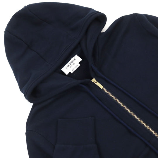 THOM BROWNE setup MJT249A-06910415/MJQ008A-06910415 Main: 100% cotton Navy 4-bar zip-up hoodie/sweatpants mens 2 Used Authentic