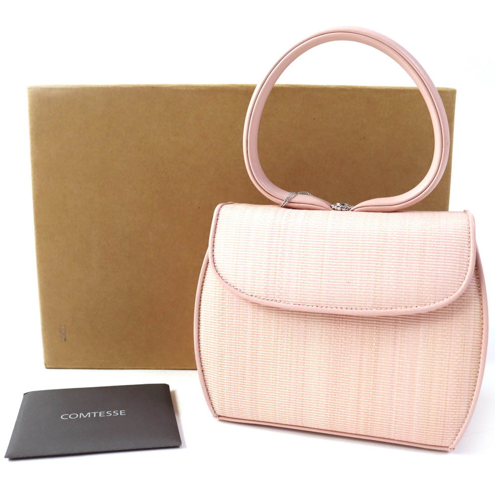 COMTESSE Handbag 7166 Main: Horsehair Part: Cowhide pink Princess Women Used Authentic