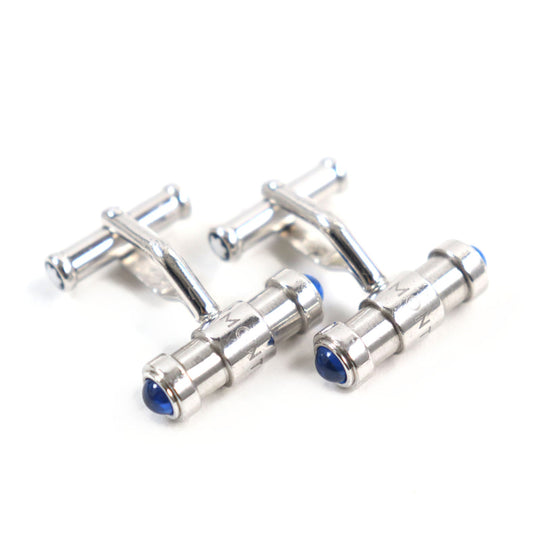 MONTBLANC cuffs Main: SV925, Part: Blue Gemstone Silvertype mens Used Authentic