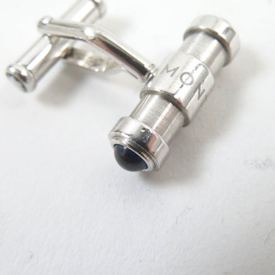 MONTBLANC cuffs Main: SV925, Part: Blue Gemstone Silvertype mens Used Authentic