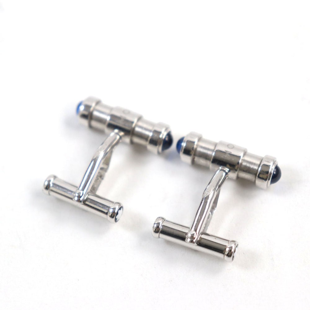 MONTBLANC cuffs Main: SV925, Part: Blue Gemstone Silvertype mens Used Authentic
