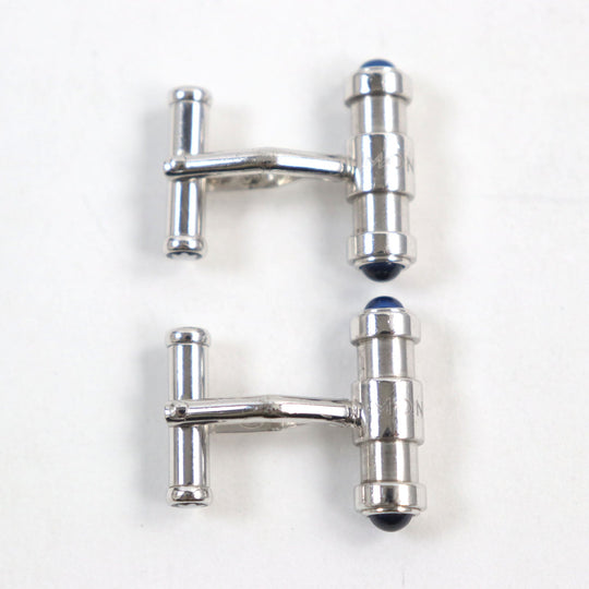 MONTBLANC cuffs Main: SV925, Part: Blue Gemstone Silvertype mens Used Authentic