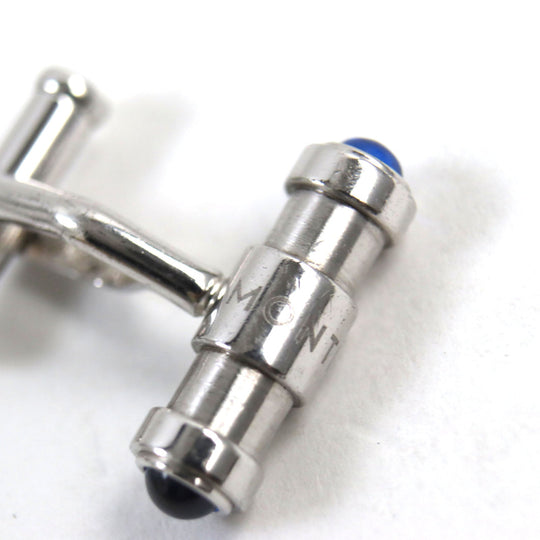 MONTBLANC cuffs Main: SV925, Part: Blue Gemstone Silvertype mens Used Authentic