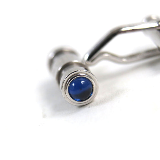 MONTBLANC cuffs Main: SV925, Part: Blue Gemstone Silvertype mens Used Authentic