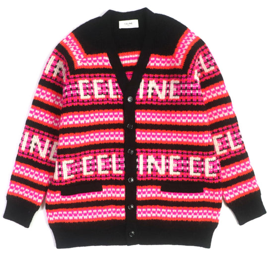 CELINE cardigan 2AC915795 Main: 100% wool Black pink mens XS Used Authentic