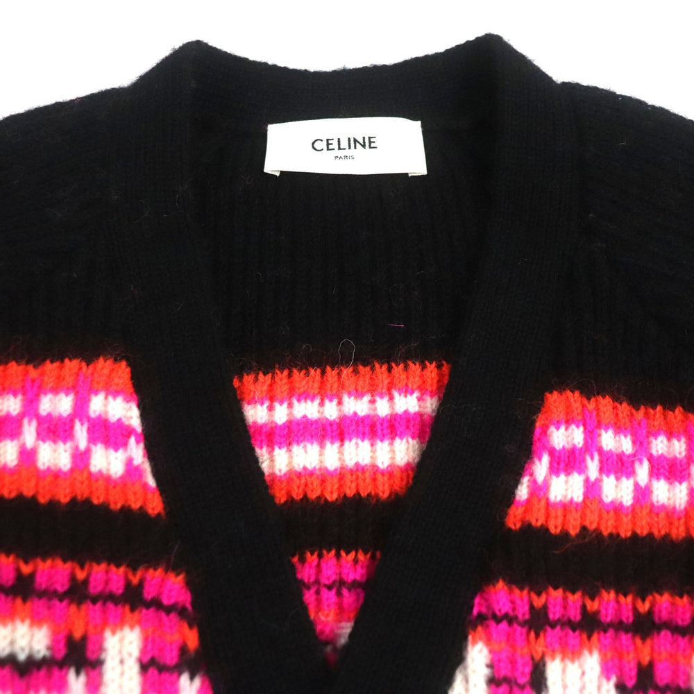 CELINE cardigan 2AC915795 Main: 100% wool Black pink mens XS Used Authentic