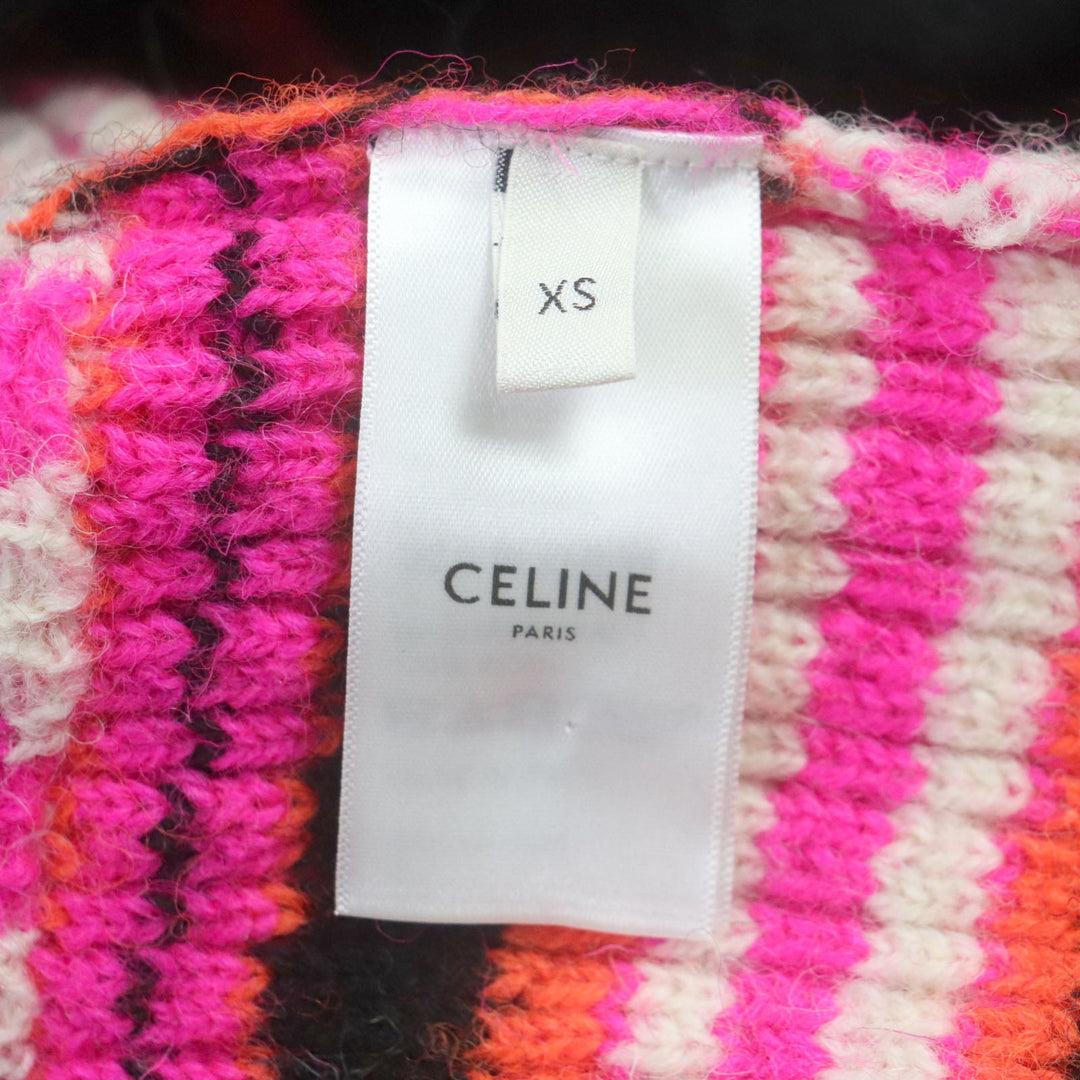 CELINE cardigan 2AC915795 Main: 100% wool Black pink mens XS Used Authentic