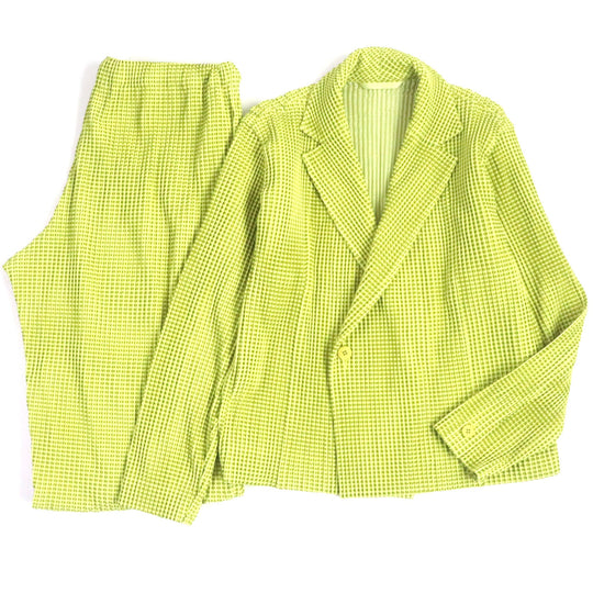 HOMME PLISSE ISSEY MIYAKE setup HP03JD240 HP03JF241 Outer: 100% polyester, Lining: 100% polyester yellow-green mens 1 Used Authentic