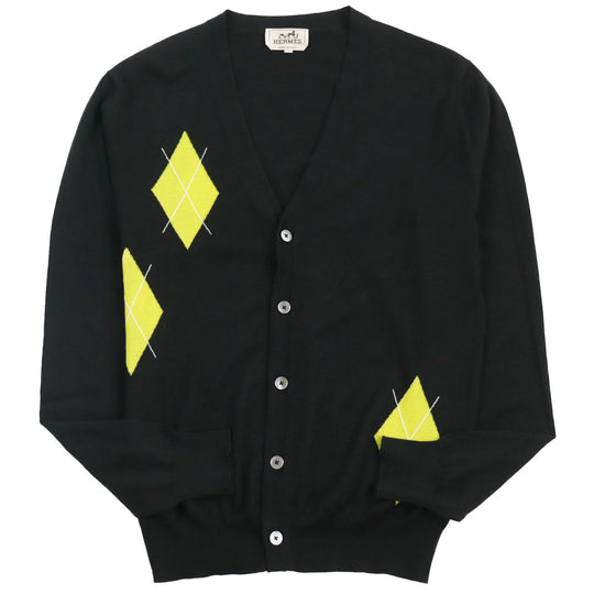 HERMES cardigan Main: 60% cashmere, Main: 40% cotton Dark green mens S Used Authentic