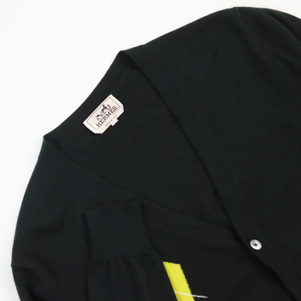 HERMES cardigan Main: 60% cashmere, Main: 40% cotton Dark green mens S Used Authentic