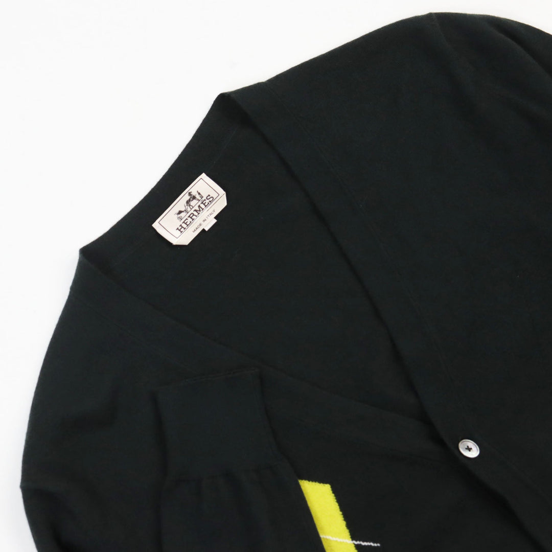 HERMES cardigan Main: 60% cashmere, Main: 40% cotton Dark green mens S Used Authentic
