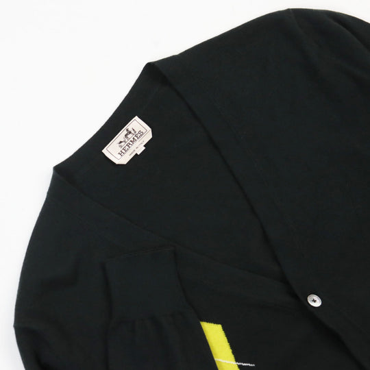 HERMES cardigan Main: 60% cashmere, Main: 40% cotton Dark green mens S Used Authentic