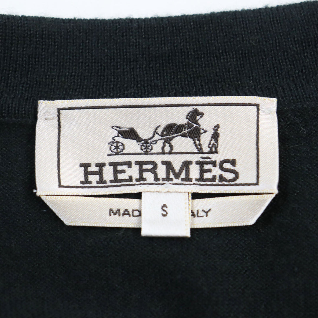 HERMES cardigan Main: 60% cashmere, Main: 40% cotton Dark green mens S Used Authentic