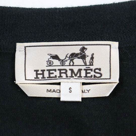 HERMES cardigan Main: 60% cashmere, Main: 40% cotton Dark green mens S Used Authentic