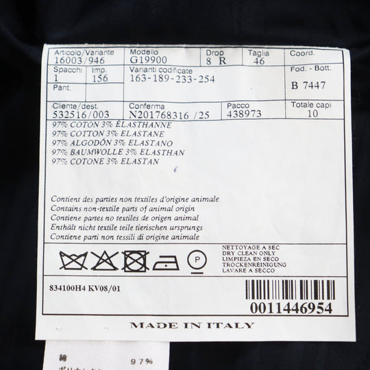HERMES tailored jacket Main: 97% cotton, Main: 3% polyurethane black mens 46 Used Authentic