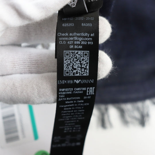 EMPORIO ARMANI Stall Main: 65% wool, Main: 35% rayon Dark navy mens Used Authentic