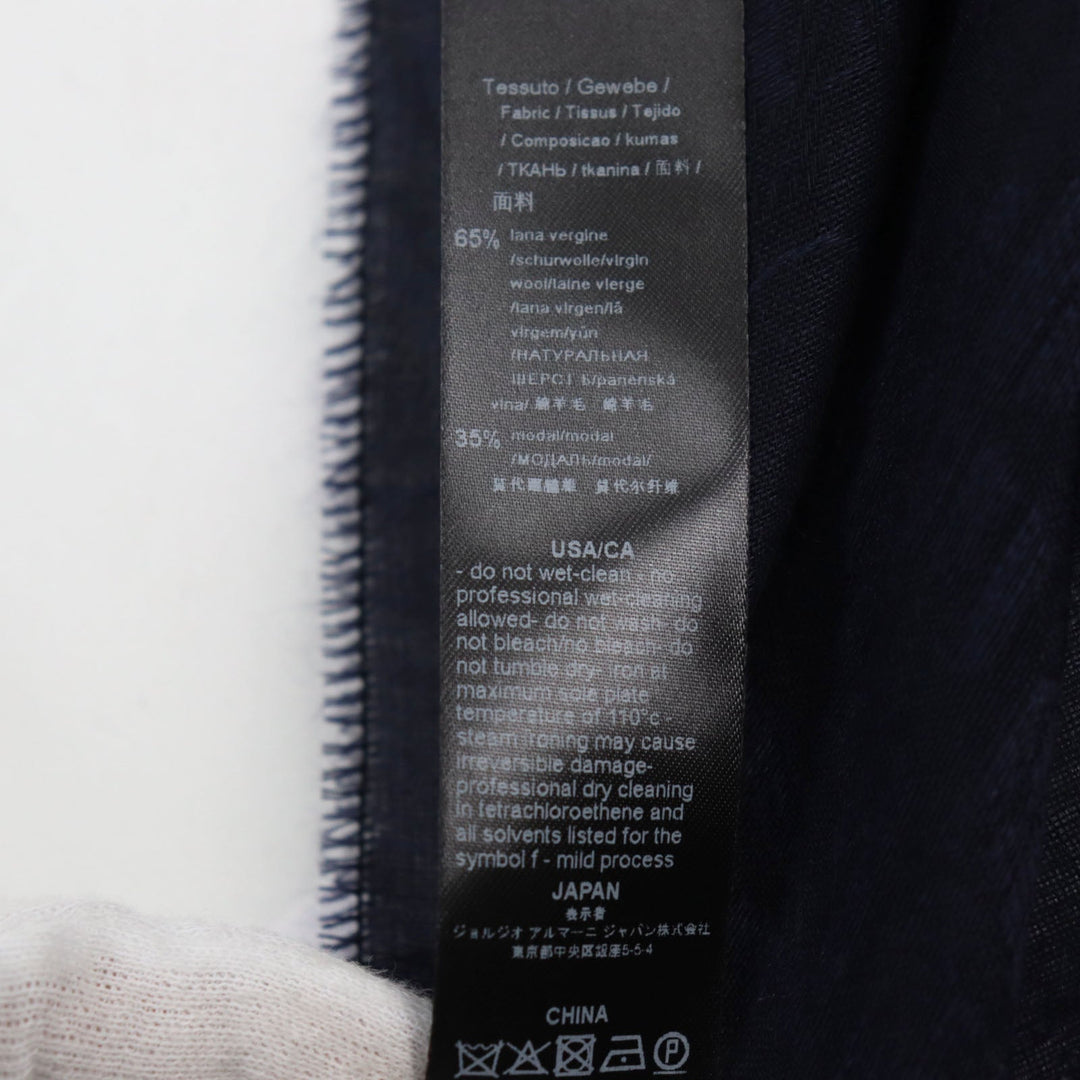 EMPORIO ARMANI Stall Main: 65% wool, Main: 35% rayon Dark navy mens Used Authentic