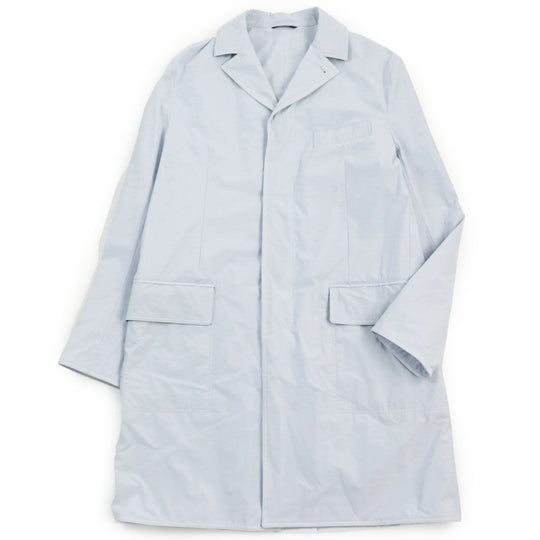 HERMES coat Main: 80% nylon, Main: 20% polyurethane, Part: Lamb leather Light blue Liverpool mens 54 Used Authentic