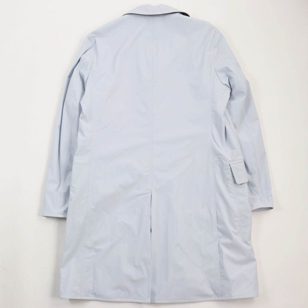 HERMES coat Main: 80% nylon, Main: 20% polyurethane, Part: Lamb leather Light blue Liverpool mens 54 Used Authentic