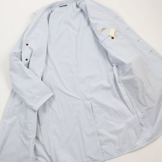 HERMES coat Main: 80% nylon, Main: 20% polyurethane, Part: Lamb leather Light blue Liverpool mens 54 Used Authentic