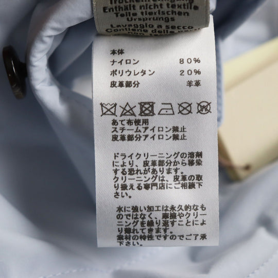HERMES coat Main: 80% nylon, Main: 20% polyurethane, Part: Lamb leather Light blue Liverpool mens 54 Used Authentic