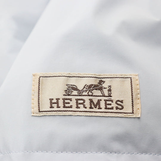 HERMES coat Main: 80% nylon, Main: 20% polyurethane, Part: Lamb leather Light blue Liverpool mens 54 Used Authentic