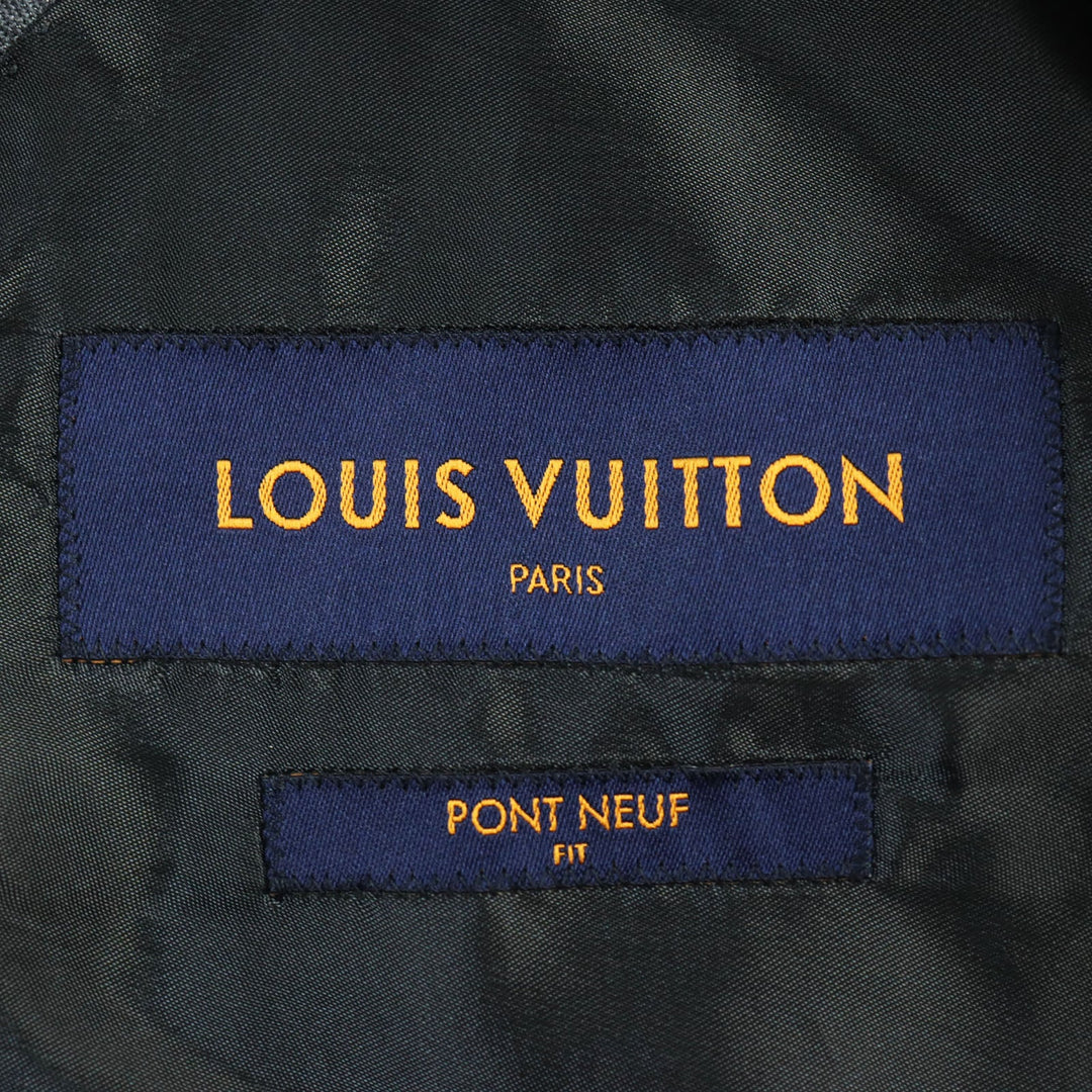 LOUIS VUITTON suit HGCF7W Outer: 78% wool, Outer: 22% silk, Lining: 58% cupra, Lining: 24% rayon, Lining: 18% polyester gray mens 50 Used Authentic
