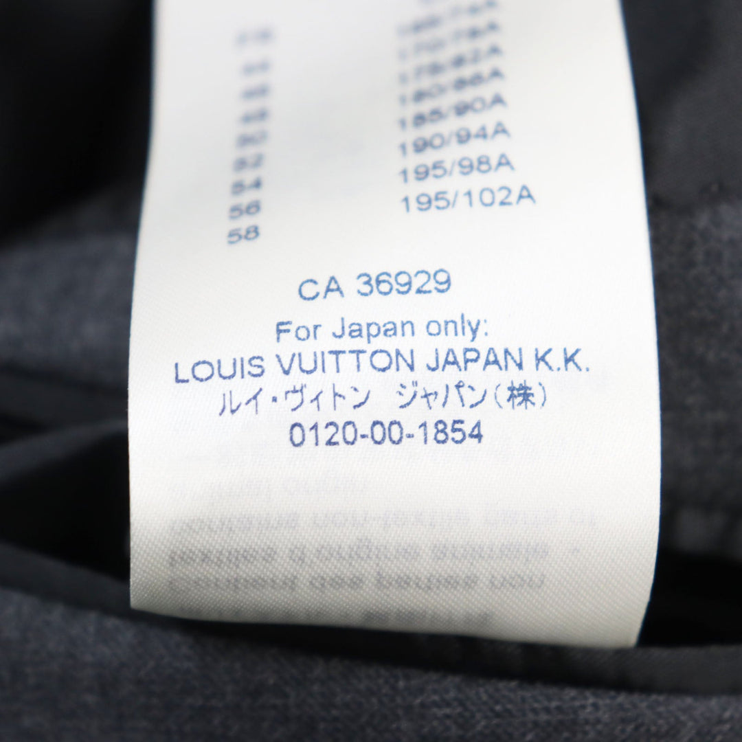 LOUIS VUITTON suit HGCF7W Outer: 78% wool, Outer: 22% silk, Lining: 58% cupra, Lining: 24% rayon, Lining: 18% polyester gray mens 50 Used Authentic