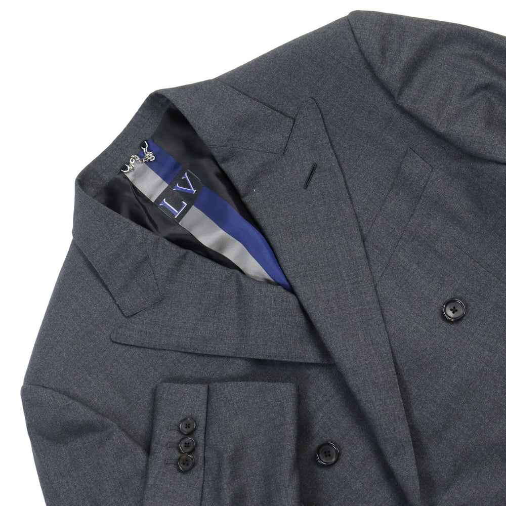 LOUIS VUITTON suit HGCF7W Outer: 78% wool, Outer: 22% silk, Lining: 58% cupra, Lining: 24% rayon, Lining: 18% polyester gray mens 50 Used Authentic