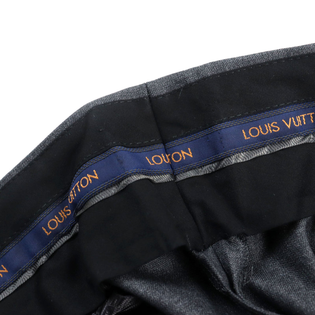 LOUIS VUITTON suit HGCF7W Outer: 78% wool, Outer: 22% silk, Lining: 58% cupra, Lining: 24% rayon, Lining: 18% polyester gray mens 50 Used Authentic
