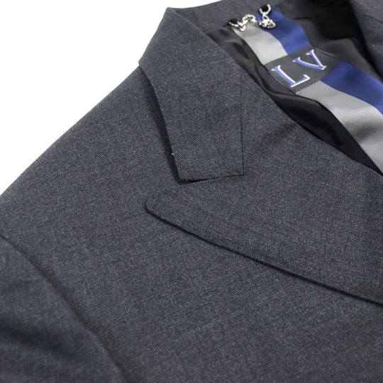 LOUIS VUITTON suit HGCF7W Outer: 78% wool, Outer: 22% silk, Lining: 58% cupra, Lining: 24% rayon, Lining: 18% polyester gray mens 50 Used Authentic