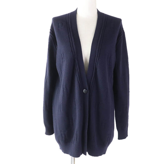 HERMES cardigan Main: 100% wool Navy Women 34 Used Authentic
