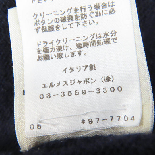 HERMES cardigan Main: 100% wool Navy Women 34 Used Authentic