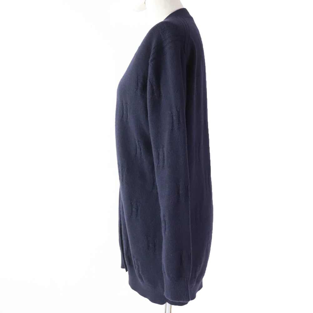 HERMES cardigan Main: 100% wool Navy Women 34 Used Authentic