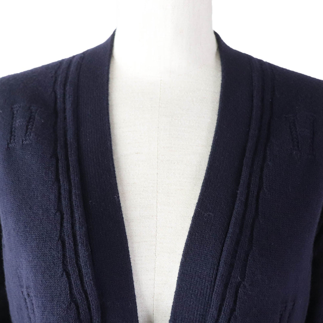 HERMES cardigan Main: 100% wool Navy Women 34 Used Authentic
