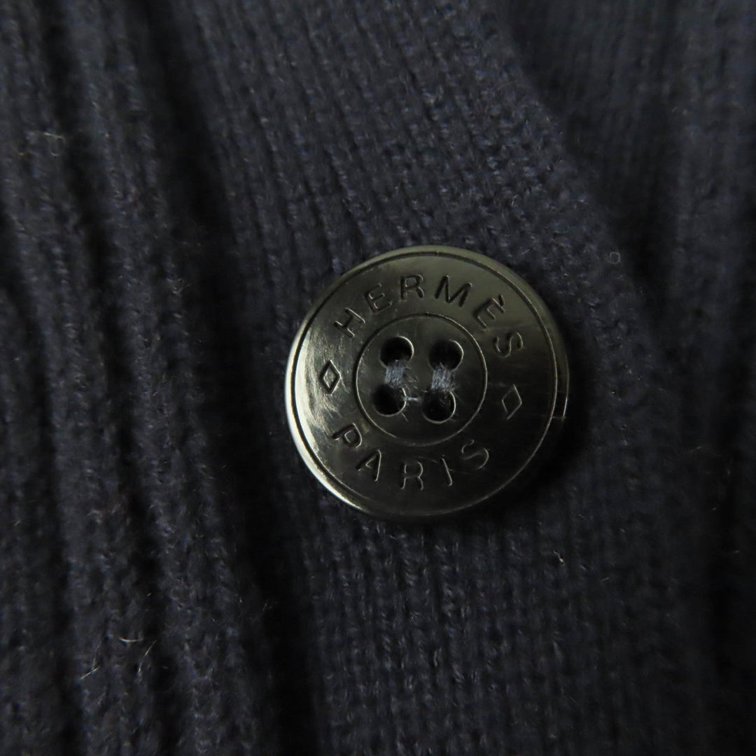 HERMES cardigan Main: 100% wool Navy Women 34 Used Authentic