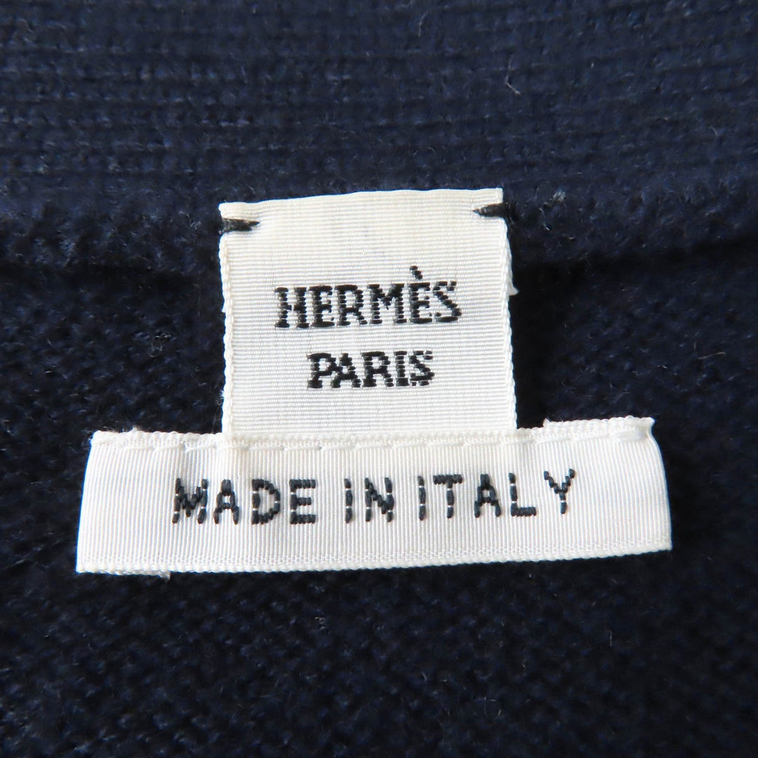 HERMES cardigan Main: 100% wool Navy Women 34 Used Authentic