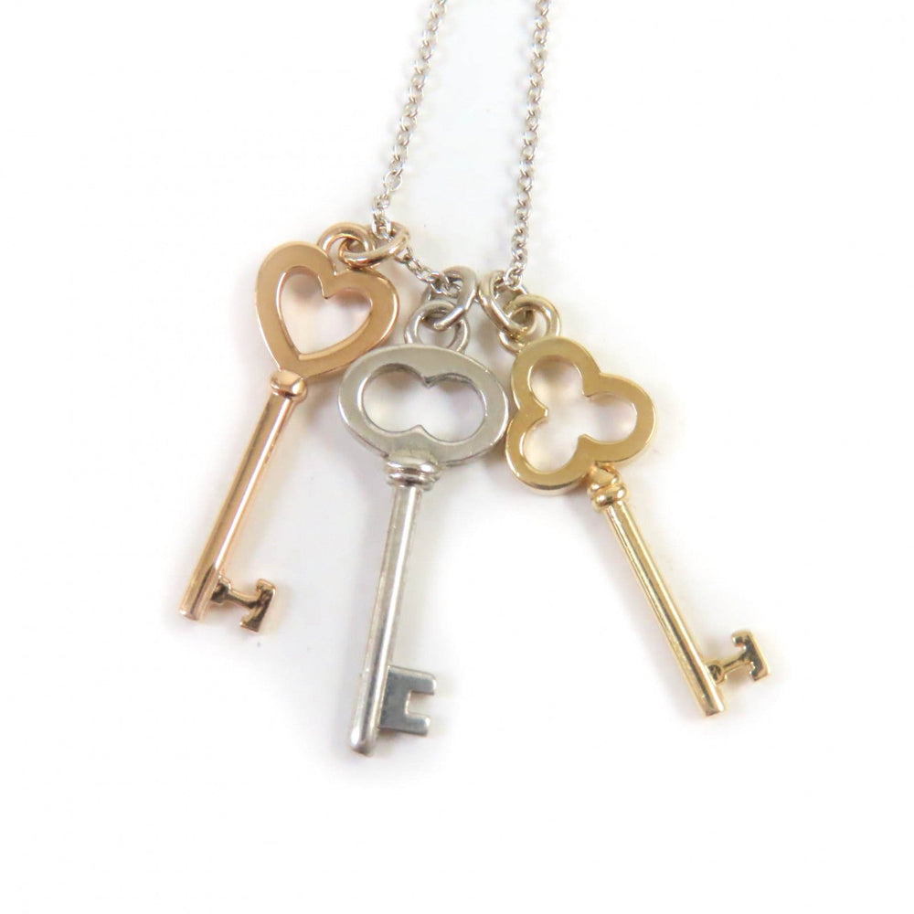 TIFFANY&Co. Necklace Main: AG925, Part: AU750 Silver Yellow Gold Pink Gold Women Used Authentic