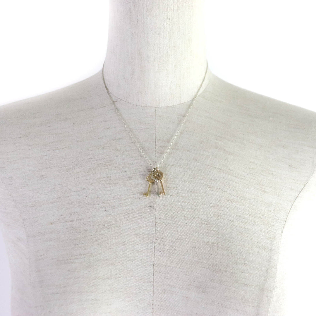 TIFFANY&Co. Necklace Main: AG925, Part: AU750 Silver Yellow Gold Pink Gold Women Used Authentic