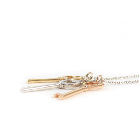 TIFFANY&Co. Necklace Main: AG925, Part: AU750 Silver Yellow Gold Pink Gold Women Used Authentic