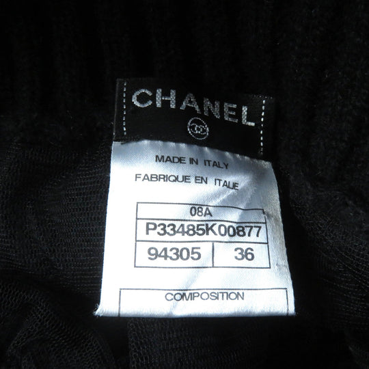 CHANEL skirt 08A P33485 Main: 100% cashmere black Women 36 Used Authentic