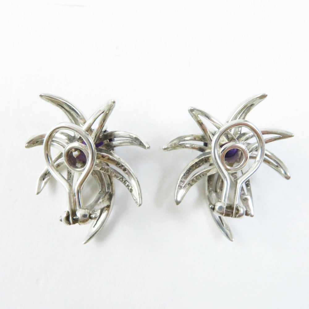 TIFFANY&Co. Earring Main: SV925, Part: Amethyst Silver purple Fireworks Flower Women Used Authentic